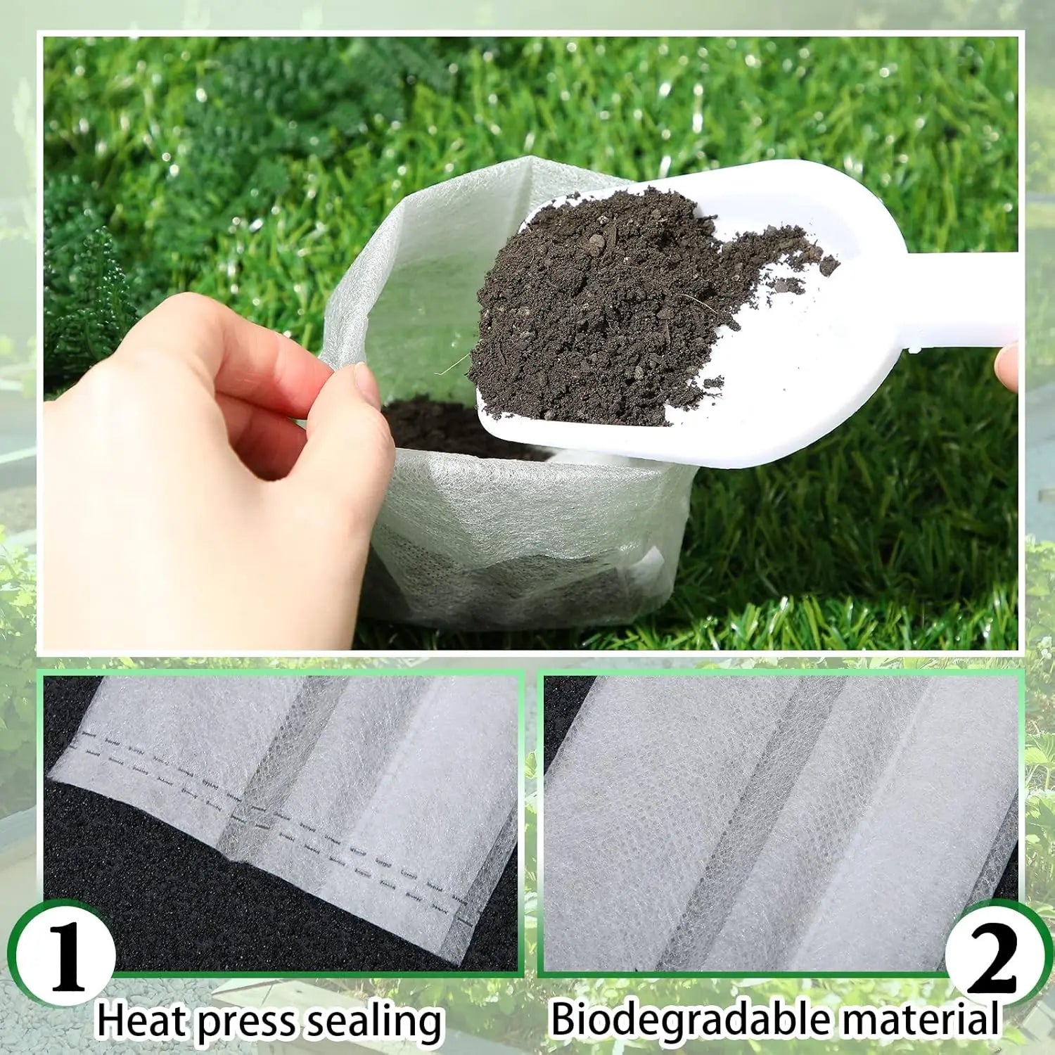 100/1000pcs Degradable Non-woven Plant Grow Bags Sapling Seed Nursery Bag Grow Pockets Planting Cultivation Pouches Garden Tools Le Coin Vert