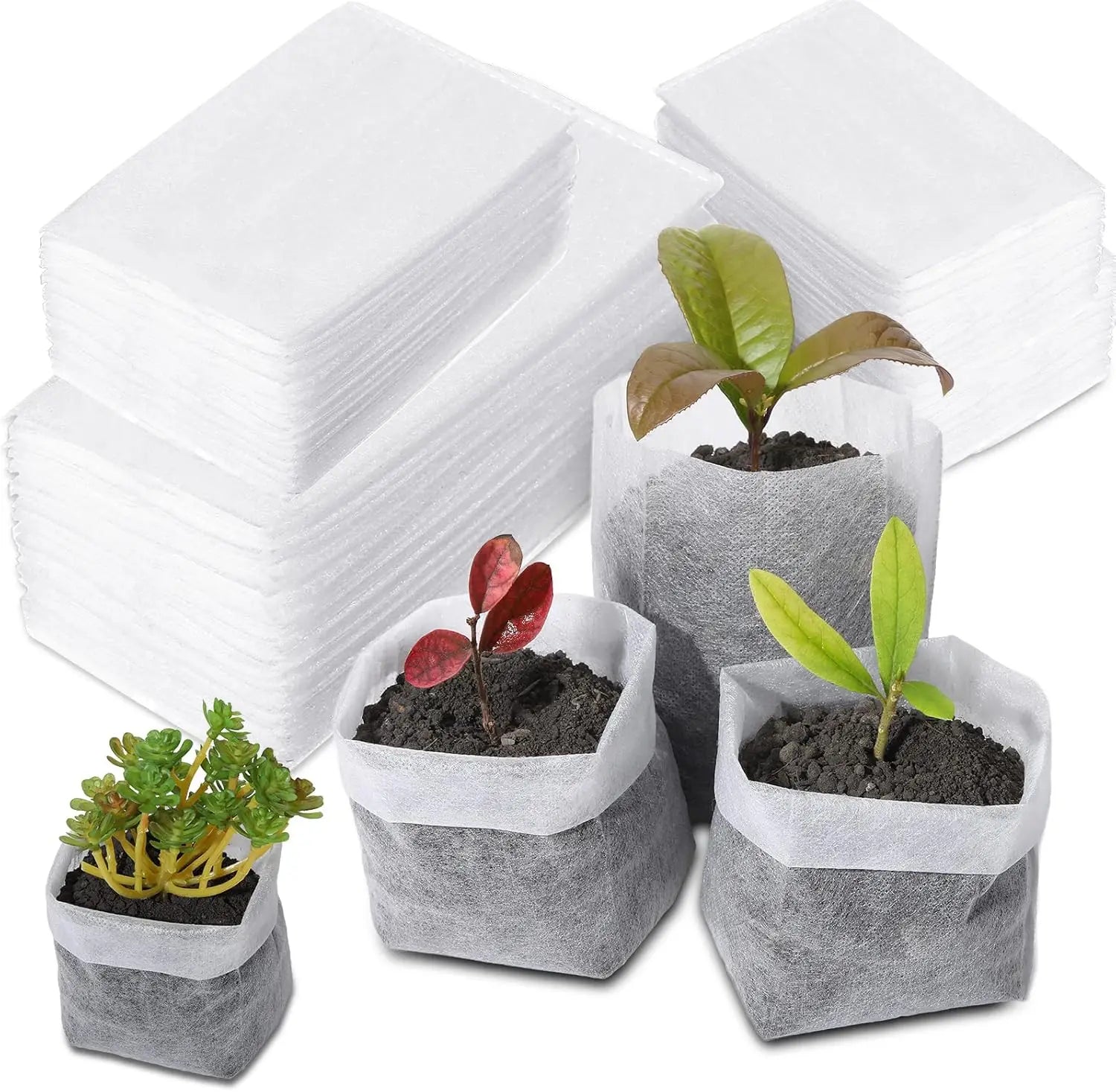 100/1000pcs Degradable Non-woven Plant Grow Bags Sapling Seed Nursery Bag Grow Pockets Planting Cultivation Pouches Garden Tools Le Coin Vert