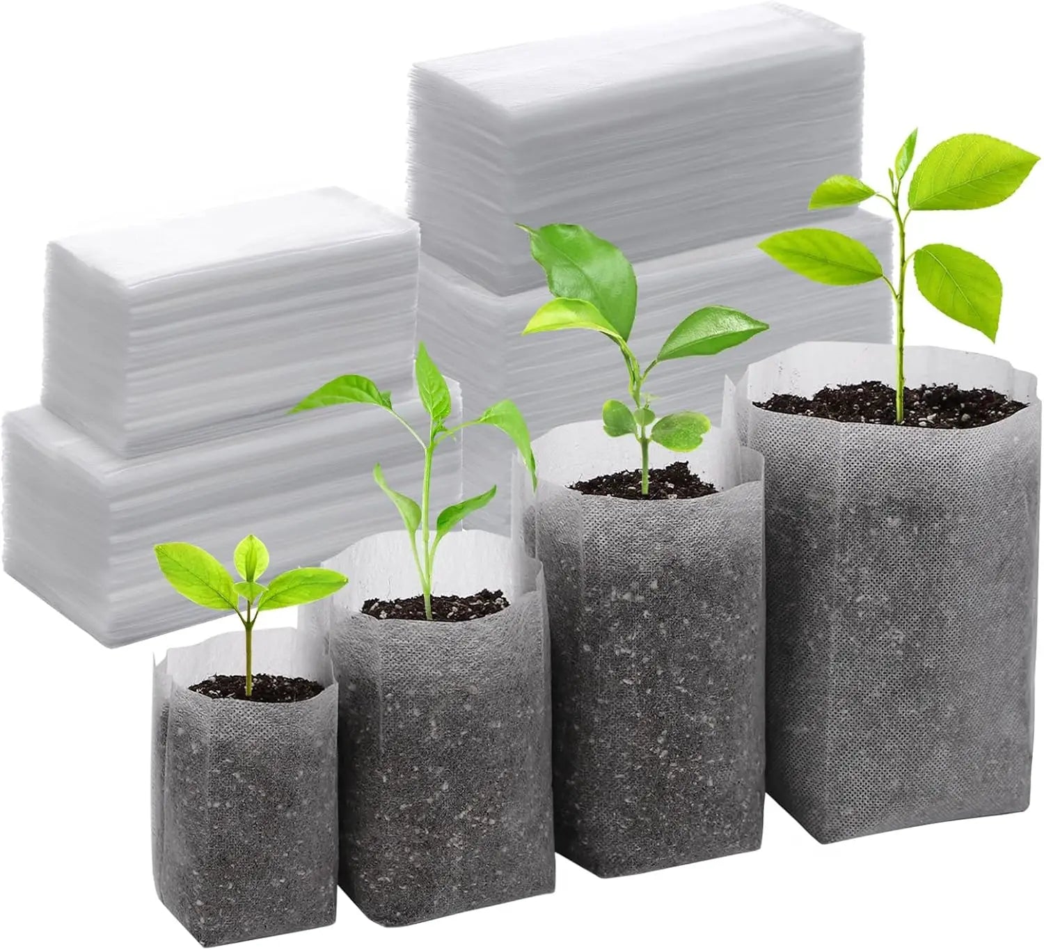 100/1000pcs Degradable Non-woven Plant Grow Bags Sapling Seed Nursery Bag Grow Pockets Planting Cultivation Pouches Garden Tools Le Coin Vert